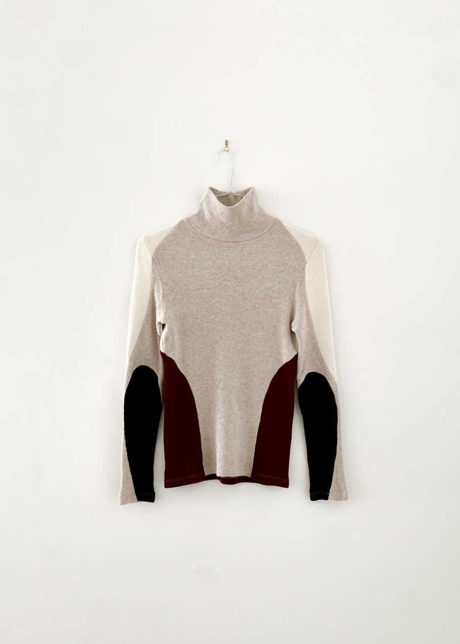 AW2005 'History Of My World' Abstract Color-Block Turtleneck